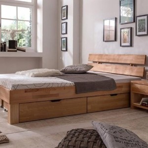 Łóżko dębowe z litego drewna Natural